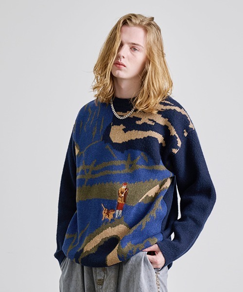 Revo. ヴィンテージライク ジャガード ルーズニット プルオーバー