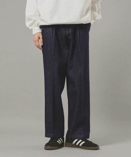 セール】タックデニム/ワイドスラックス（デニムパンツ）｜RAGEBLUE