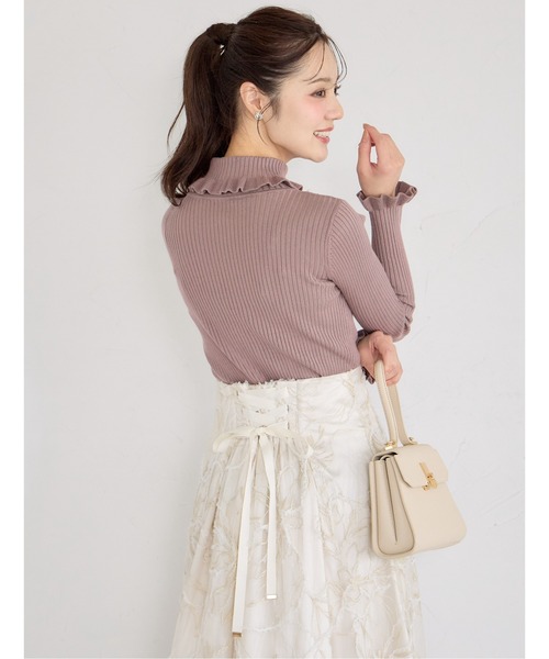 tocco closet（トッコ　クローゼット）の「バックレースアップモールレースタックフレアスカート（スカート・レディース・アイボリー/グレー/ピンク・M）」の11枚目の写真