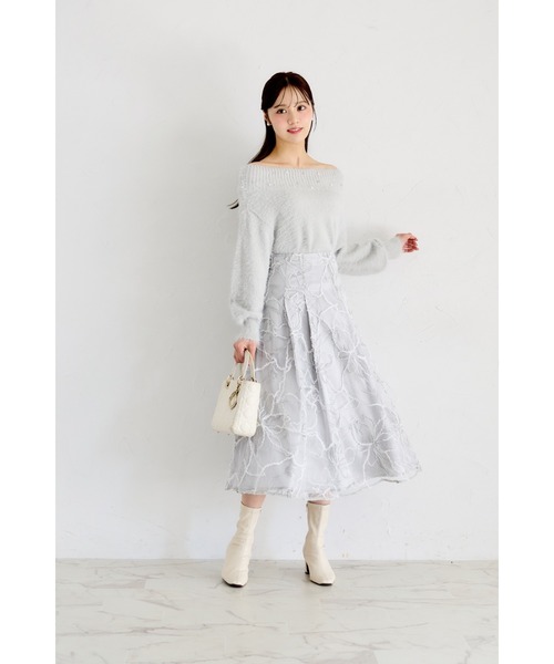 tocco closet（トッコ　クローゼット）の「バックレースアップモールレースタックフレアスカート（スカート・レディース・アイボリー/グレー/ピンク・M）」の13枚目の写真