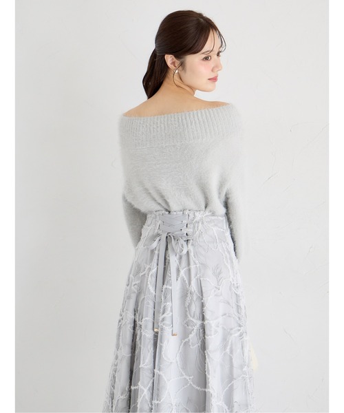 tocco closet（トッコ　クローゼット）の「バックレースアップモールレースタックフレアスカート（スカート・レディース・アイボリー/グレー/ピンク・M）」の19枚目の写真