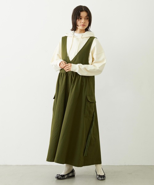 MILKFED.(ミルクフェド)の「MILITARY DRESS(ワンピース・レディース・オリーブ/ベージュ/チャコール・ONE SIZE)」の15枚目の写真