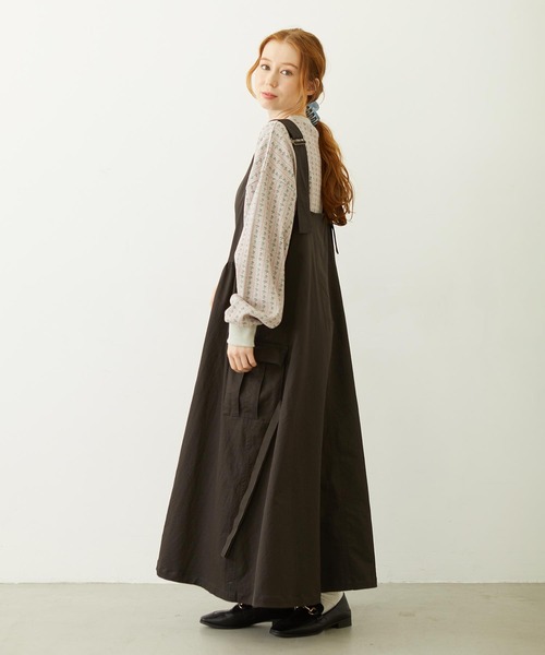 MILKFED.(ミルクフェド)の「MILITARY DRESS(ワンピース・レディース・オリーブ/ベージュ/チャコール・ONE SIZE)」の6枚目の写真