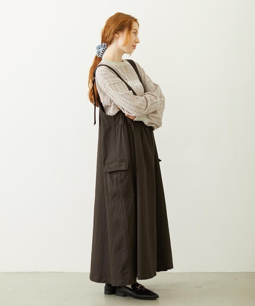 MILKFED.(ミルクフェド)の「MILITARY DRESS(ワンピース・レディース・オリーブ/ベージュ/チャコール・ONE SIZE)」の9枚目の写真
