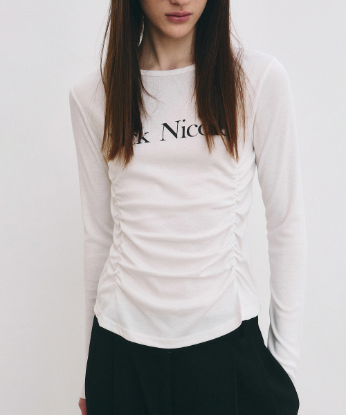 NICK&NICOLE（ニックアンドニコール）の「NICOLE PINTUCK SHIRRING TOP_IVORY（Tシャツ/カットソー・レディース・その他・FREE）」の2枚目の写真