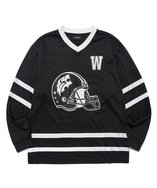 WKNDRS(ウィーキャンドース)の「GUARDIAN FOOTBALL JERSEY (BLACK)(Tシャツ/カットソー・レディース・その他・MEDIUM/LARGE/X-LARGE)」の1枚目の写真