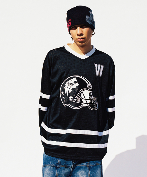 WKNDRS(ウィーキャンドース)の「GUARDIAN FOOTBALL JERSEY (BLACK)(Tシャツ/カットソー・レディース・その他・MEDIUM/LARGE/X-LARGE)」の7枚目の写真