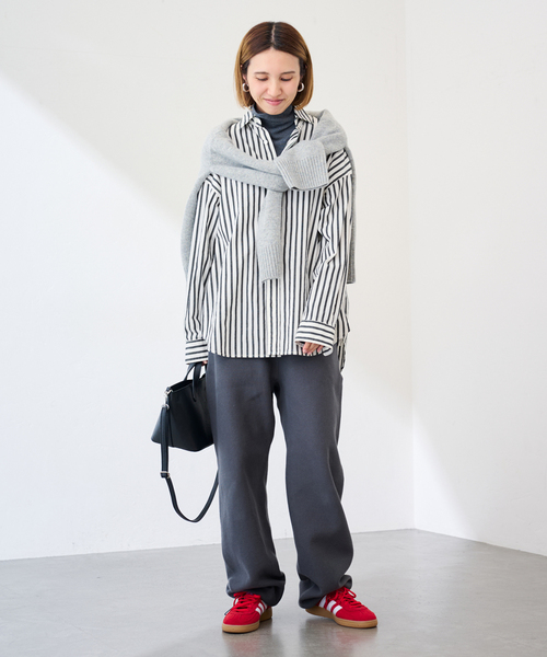 24ss 美品 フレームワーク コットンストライプレギュラーカラーシャツ F ≪WEB限定 / 追加≫コットンストライプレギュラーカラーシャツ 2