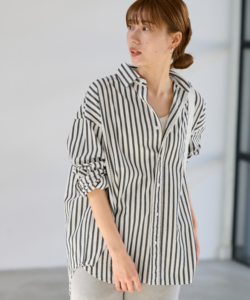 FRAMeWORK（フレームワーク）の「≪WEB限定 / 追加≫コットンストライプレギュラーカラーシャツ 2（シャツ/ブラウス・レディース・ホワイト系その他・FREE）」の7枚目の写真