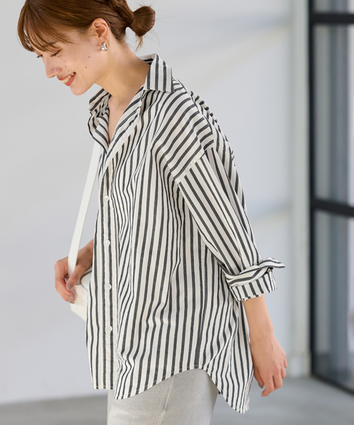 FRAMeWORK（フレームワーク）の「≪WEB限定 / 追加≫コットンストライプレギュラーカラーシャツ 2（シャツ/ブラウス・レディース・ホワイト系その他・FREE）」の8枚目の写真
