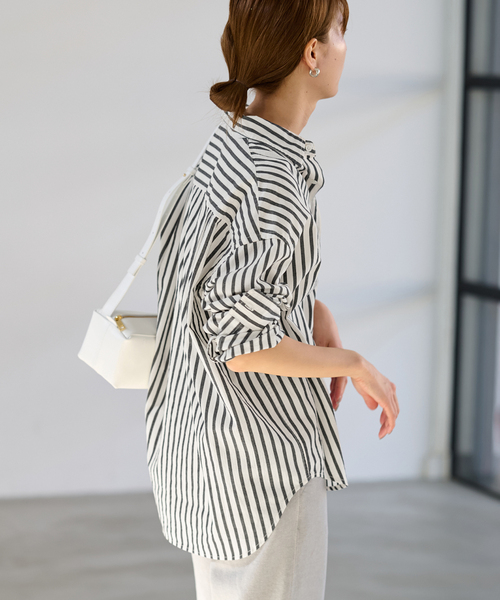FRAMeWORK（フレームワーク）の「≪WEB限定 / 追加≫コットンストライプレギュラーカラーシャツ 2（シャツ/ブラウス・レディース・ホワイト系その他・FREE）」の9枚目の写真