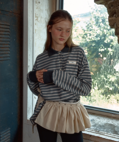 LETERIE(レテリー)の「STUD PLEATS WRAP SKIRT_BEIGE(スカート・レディース・ベージュ・FREE)」の3枚目の写真
