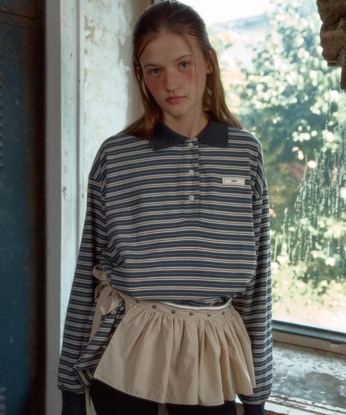 LETERIE(レテリー)の「STUD PLEATS WRAP SKIRT_BEIGE(スカート・レディース・ベージュ・FREE)」の4枚目の写真