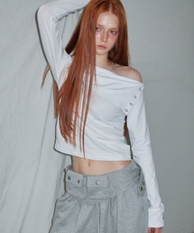 RENSE（レンセ）の「Snap Off Long Sleeve Tee White（Tシャツ/カットソー）」
