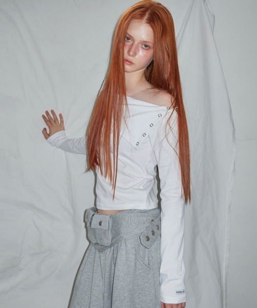 RENSE(レンセ)の「Snap Off Long Sleeve Tee White(Tシャツ/カットソー・レディース・その他・OS)」の2枚目の写真