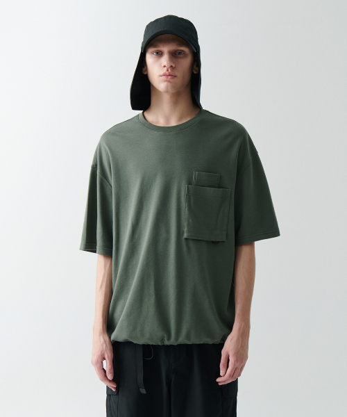 MUSINSA STANDARD（ムシンサスタンダード）の「[シティレジャー] オーバーサイズグラシスポケットTシャツ [カーキ]（Tシャツ/カットソー・メンズ・その他・XX-LARGE/LARGE/MEDIUM/SMALL/X-LARGE）」の7枚目の写真