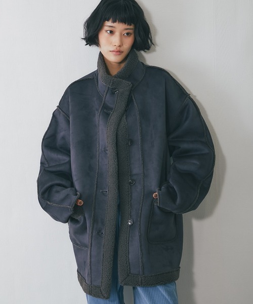 フェイクムートンスタンドコート（ムートンコート）｜ANOTHER S