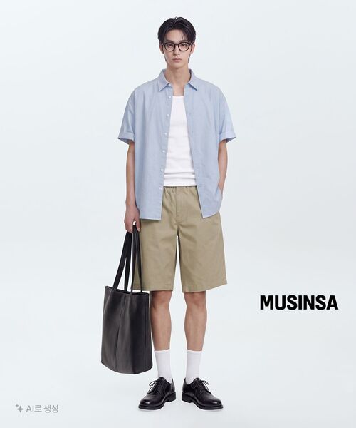 MUSINSA STANDARD（ムシンサスタンダード）の「特大オックスフォード半袖シャツ[スカイブルー]（シャツ/ブラウス・メンズ・その他・SMALL/MEDIUM/LARGE/X-LARGE/XX-LARGE）」の15枚目の写真