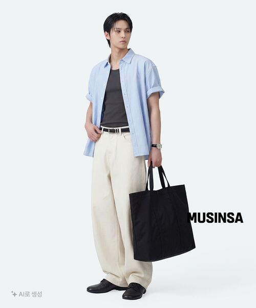 MUSINSA STANDARD（ムシンサスタンダード）の「特大オックスフォード半袖シャツ[スカイブルー]（シャツ/ブラウス・メンズ・その他・SMALL/MEDIUM/LARGE/X-LARGE/XX-LARGE）」の16枚目の写真