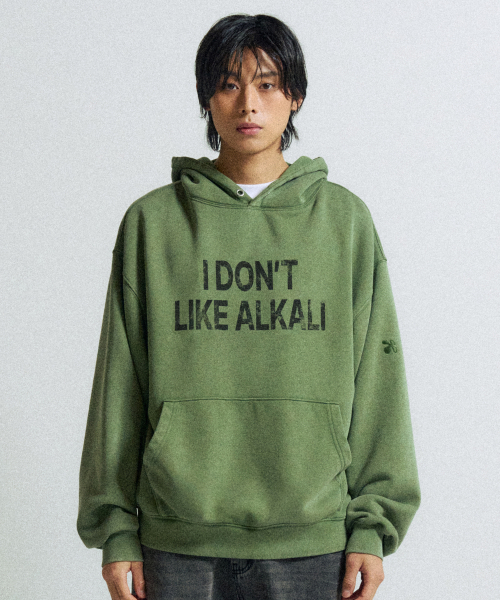 SLOWACID（スローアシッド）の「ウォッシュド ALKALI フードパーカー [グリーン]（パーカー・レディース・その他・SMALL/MEDIUM/LARGE/X-LARGE）」の2枚目の写真