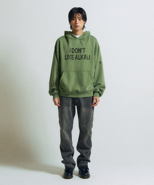 SLOWACID（スローアシッド）の「ウォッシュド ALKALI フードパーカー [グリーン]（パーカー・レディース・その他・SMALL/MEDIUM/LARGE/X-LARGE）」の3枚目の写真
