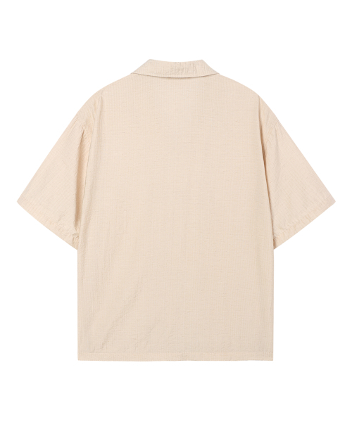 WESLEYHYUSTON（ウェズリーユーストン）の「Heritage stripe linen half shirt light beige（シャツ/ブラウス・メンズ・その他・LARGE/MEDIUM）」の2枚目の写真