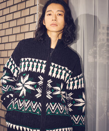 Purple&Yellow | 雪柄 ドライバーズニット(ニット/セーター)