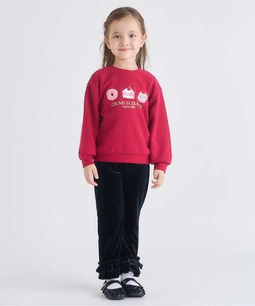 apres les cours(アプレレクール)の「【セットアップ可】ベロアフリルレギンス_ジュニア対応(その他パンツ・キッズ・グレー/ブラック/アイボリー・90/100/110/120/130/140)」の4枚目の写真