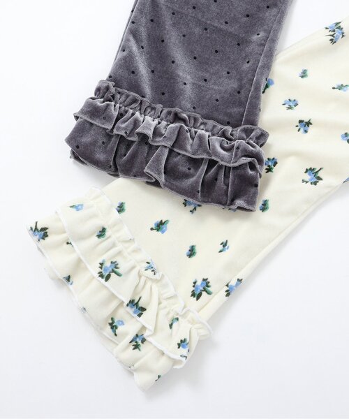 apres les cours(アプレレクール)の「【セットアップ可】ベロアフリルレギンス_ジュニア対応(その他パンツ・キッズ・グレー/ブラック/アイボリー・90/100/110/120/130/140)」の15枚目の写真