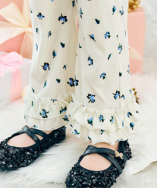 apres les cours(アプレレクール)の「【セットアップ可】ベロアフリルレギンス_ジュニア対応(その他パンツ・キッズ・グレー/ブラック/アイボリー・90/100/110/120/130/140)」の19枚目の写真