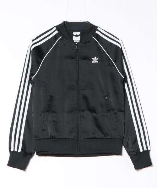 adidas アディダス W SST SATIN TT アウター JZ6733 BLACK/WHITE