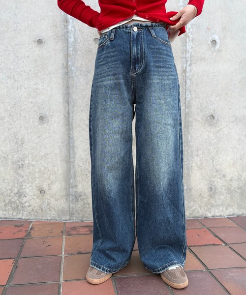 LAULEN（ローレン）の「vintage wash curve denim pants /ヴィンテージウォッシュカーブデニムパンツ（デニムパンツ・レディース・ダークブルー/ライトブルー・M/S）」の2枚目の写真