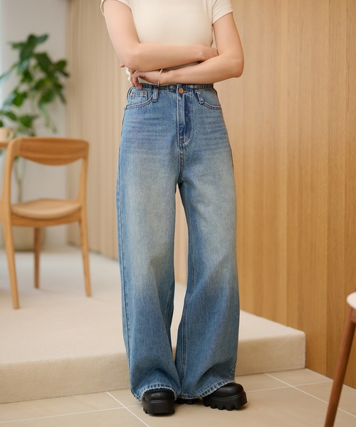 LAULEN（ローレン）の「vintage wash curve denim pants /ヴィンテージウォッシュカーブデニムパンツ（デニムパンツ・レディース・ダークブルー/ライトブルー・M/S）」の20枚目の写真