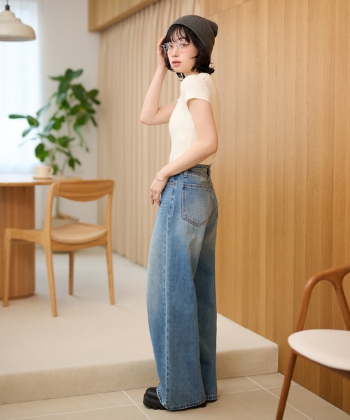 LAULEN（ローレン）の「vintage wash curve denim pants /ヴィンテージウォッシュカーブデニムパンツ（デニムパンツ・レディース・ダークブルー/ライトブルー・M/S）」の22枚目の写真