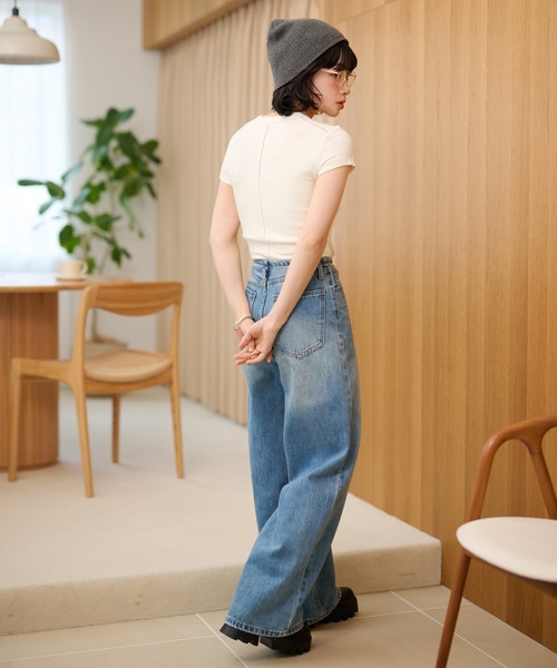 LAULEN（ローレン）の「vintage wash curve denim pants /ヴィンテージウォッシュカーブデニムパンツ（デニムパンツ・レディース・ダークブルー/ライトブルー・M/S）」の13枚目の写真