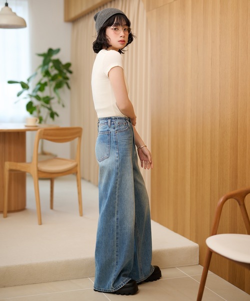 LAULEN（ローレン）の「vintage wash curve denim pants /ヴィンテージウォッシュカーブデニムパンツ（デニムパンツ・レディース・ダークブルー/ライトブルー・M/S）」の14枚目の写真