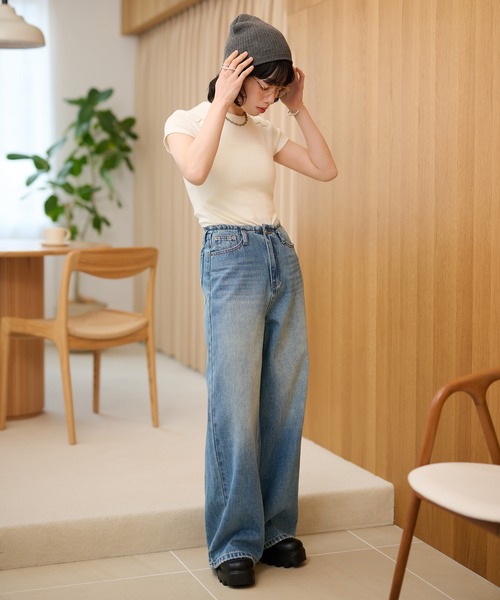 LAULEN（ローレン）の「vintage wash curve denim pants /ヴィンテージウォッシュカーブデニムパンツ（デニムパンツ・レディース・ダークブルー/ライトブルー・M/S）」の15枚目の写真