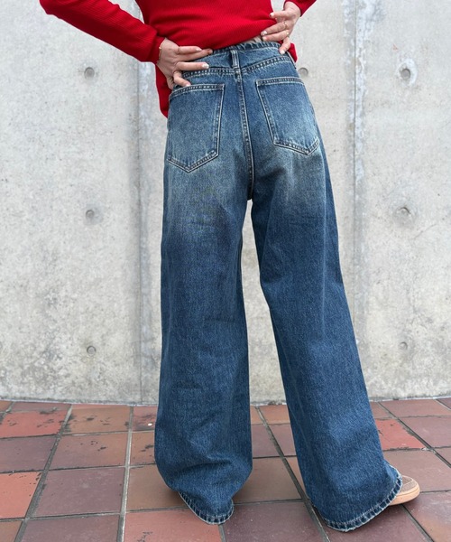 LAULEN（ローレン）の「vintage wash curve denim pants /ヴィンテージウォッシュカーブデニムパンツ（デニムパンツ・レディース・ダークブルー/ライトブルー・M/S）」の11枚目の写真