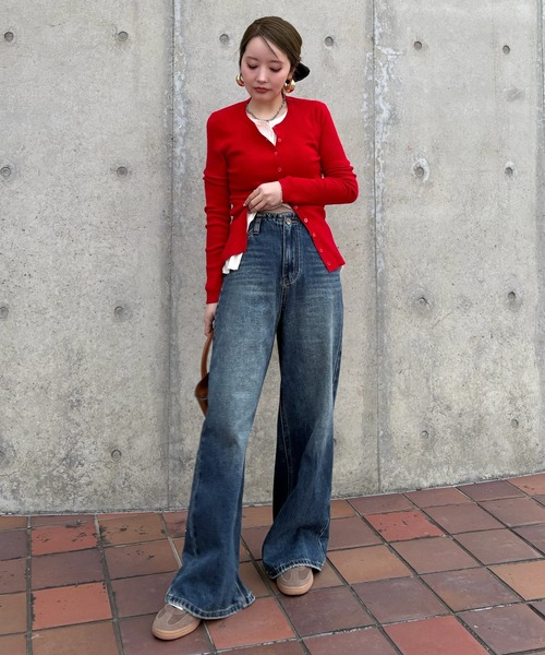 LAULEN（ローレン）の「vintage wash curve denim pants /ヴィンテージウォッシュカーブデニムパンツ（デニムパンツ・レディース・ダークブルー/ライトブルー・M/S）」の3枚目の写真