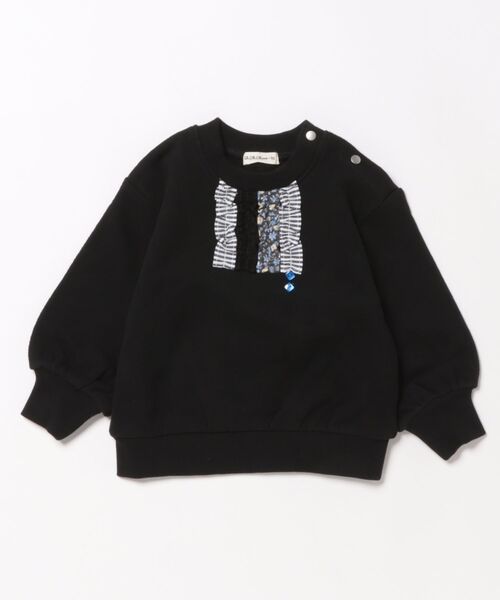 RAGMART（ラグマート）の「表ピーチ起毛トレーナー（スウェット・キッズ・アイボリー/ブラック・90cm/95cm）」の2枚目の写真