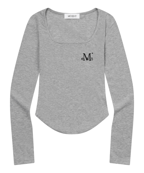 MUCENT(ムセント)の「エイナ スリムフィット スクエアネック ゴロリT (4カラー)(Tシャツ/カットソー・レディース・ブラック/ホワイト/グレー/Beige・FREE)」の8枚目の写真