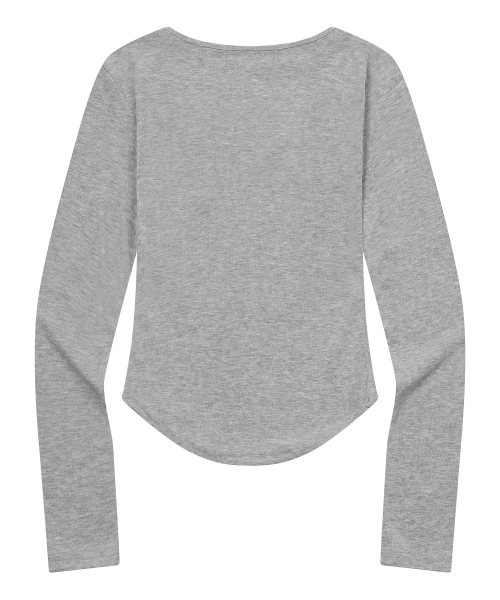 MUCENT(ムセント)の「エイナ スリムフィット スクエアネック ゴロリT (4カラー)(Tシャツ/カットソー・レディース・ブラック/ホワイト/グレー/Beige・FREE)」の6枚目の写真