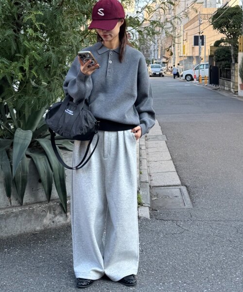 CIAOPANIC TYPY(チャオパニックティピー)の「裾リブ配色ニットポロ(ニット/セーター・レディース・グリーン/グレー/ブラウン・MEDIUM/LARGE)」の6枚目の写真