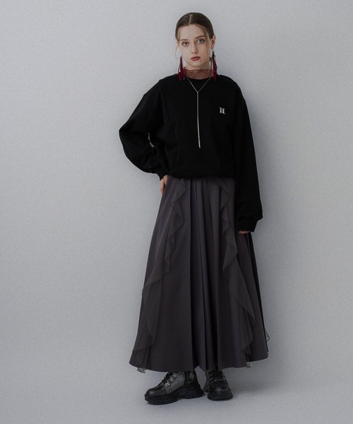 HARE(ハレ)の「シアープリーツトップス(HARE)(Tシャツ/カットソー・レディース・グリーン/レッド/ブラック/ライトブルー/ブルー/イエロー・FREE)」の8枚目の写真