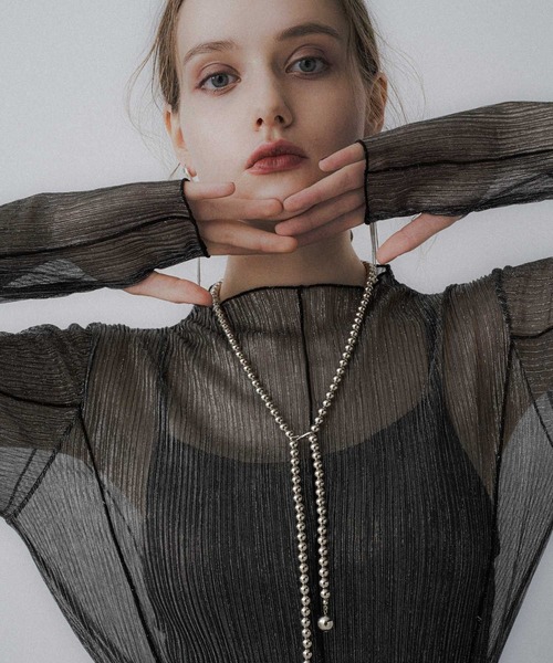 HARE(ハレ)の「シアープリーツトップス(HARE)(Tシャツ/カットソー・レディース・グリーン/レッド/ブラック/ライトブルー/ブルー/イエロー・FREE)」の19枚目の写真