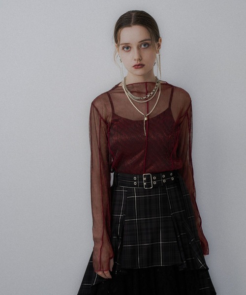 HARE(ハレ)の「シアープリーツトップス(HARE)(Tシャツ/カットソー・レディース・グリーン/レッド/ブラック/ライトブルー/ブルー/イエロー・FREE)」の21枚目の写真