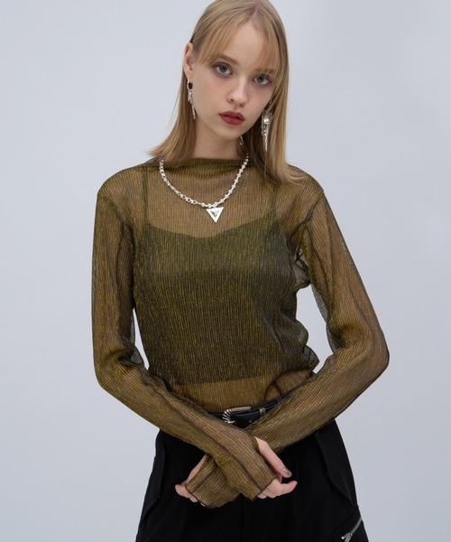 【匿名配送】HARE ハレ　トップス シアープリーツトップス(HARE)（Tシャツ/カットソー）｜HARE（ハレ）の