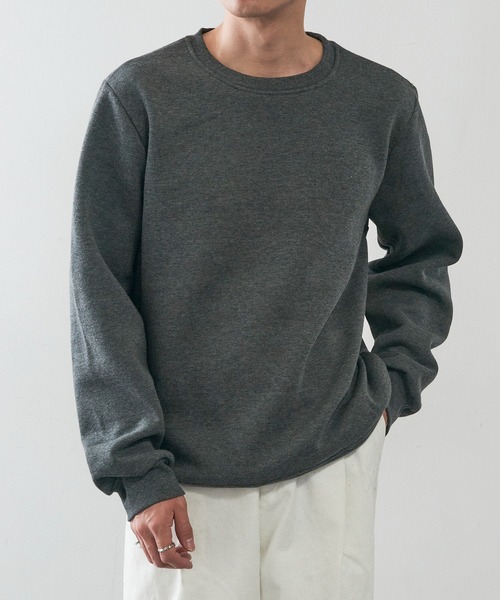 KNOCKER(ノッカー)の「【KNOCKER】Heavyweight Fleece Sweatshirt ヘビーウェイト フリース プルオーバースウェット トレーナー 裏起毛 オーバーサイズ SWS1000 UNTR(スウェット・メンズ・チャコールグレー/グレー/ブラック・M/L/XL)」の2枚目の写真