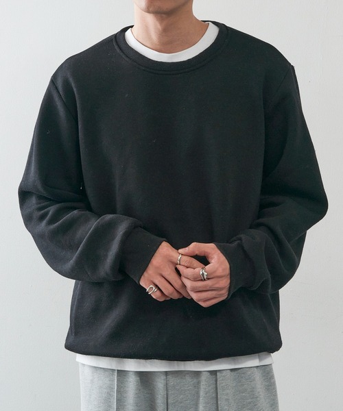 KNOCKER(ノッカー)の「【KNOCKER】Heavyweight Fleece Sweatshirt ヘビーウェイト フリース プルオーバースウェット トレーナー 裏起毛 オーバーサイズ SWS1000 UNTR(スウェット・メンズ・チャコールグレー/グレー/ブラック・M/L/XL)」の5枚目の写真