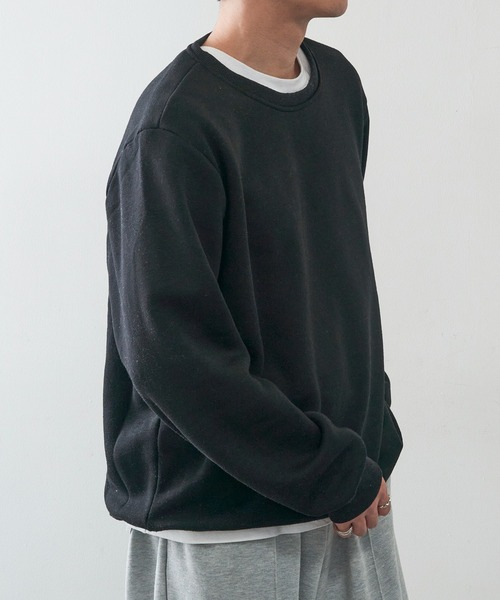 KNOCKER(ノッカー)の「【KNOCKER】Heavyweight Fleece Sweatshirt ヘビーウェイト フリース プルオーバースウェット トレーナー 裏起毛 オーバーサイズ SWS1000 UNTR(スウェット・メンズ・チャコールグレー/グレー/ブラック・M/L/XL)」の7枚目の写真